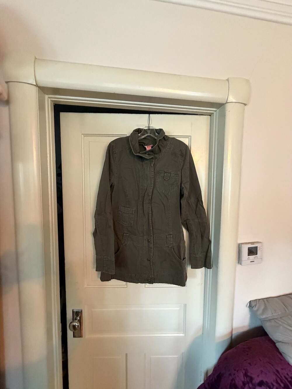 Groggy Women's Military Style Cargo Utility Jacket Olive Green